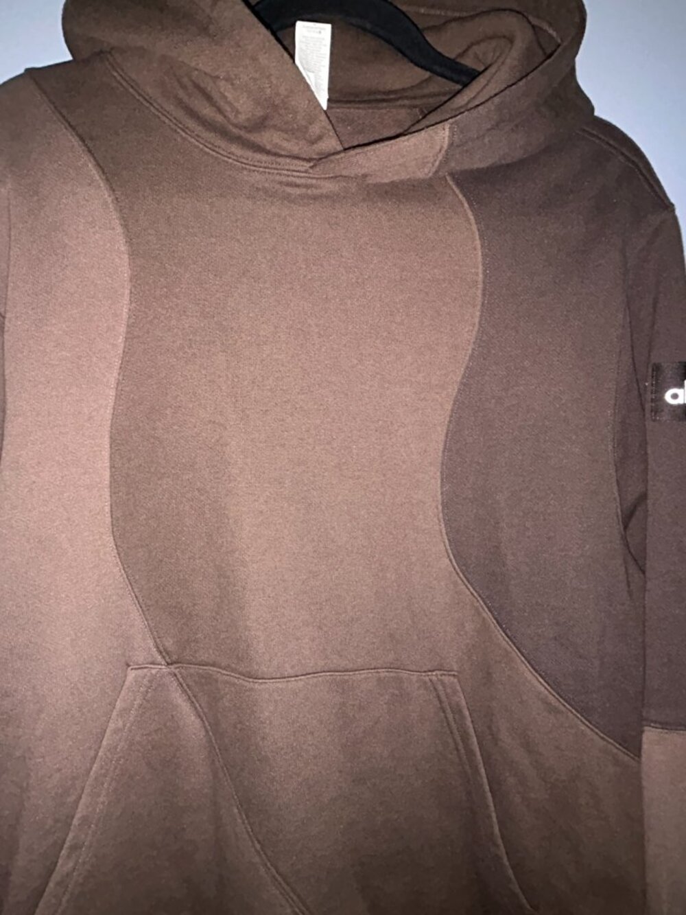 Alo Yoga Men's M, Brown Colorblock Hoodie kangaroo pocket cotton blend